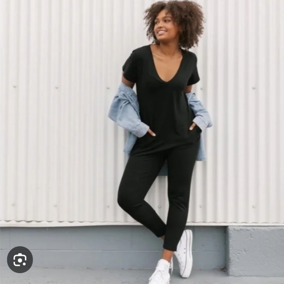 Smash + Tess Pants - Smash + Tess Sunday Romper in Midnight Black Xs, With Pockets